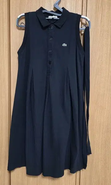 LACOSTE 슬리브리스 폴로 셔츠 원피스 EF765E 블랙
