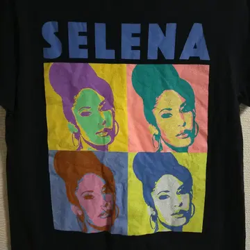 새상품급 셀레나 고메즈 Selena gomez 팝 아트 T셔츠 블랙 M