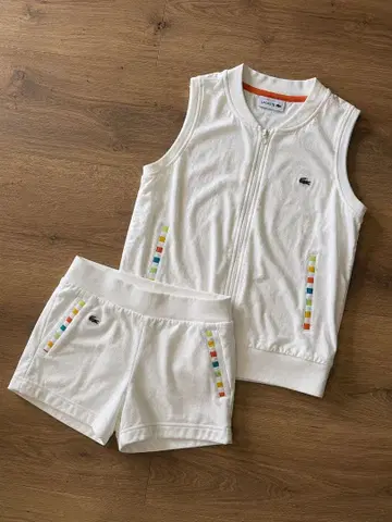 LACOSTE 새상품급 셋업 베스트 숏팬츠 타월 원단