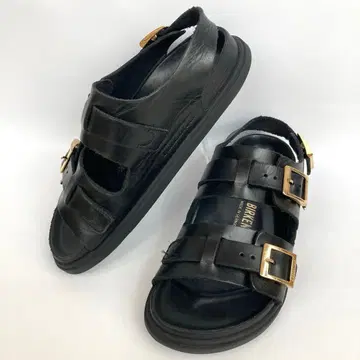 버켄스탁 칸느 가죽 스트랩 샌들 블랙 23cm