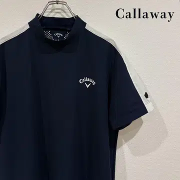 Callaway 캘러웨이 모크넥 셔츠 네이비 러버 로고 L