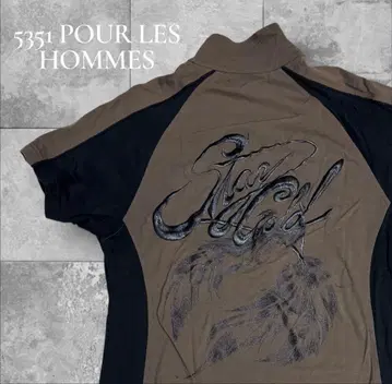 5351 POUR LES HOMMES 뒷면 자수 집업 피케 셔츠