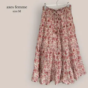 axes femme 꽃무늬 캉캉 스커트 페미닌 맥시 롱 스커트