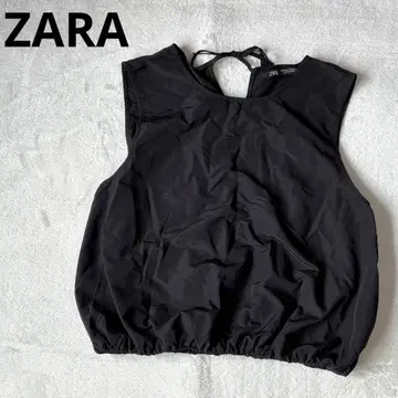 새상품급 ZARA 슬리브리스 벌룬 상의 블랙 나일론 M 사이즈