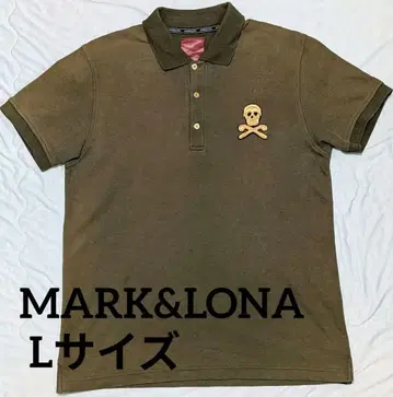 MARK&LONA 피케 셔츠 카키 스컬 자수 L 사이즈