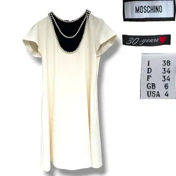 [레어] MOSCHINO 모스키노 30주년 펄 장식 원피스 드레스