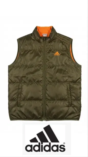 adidas 충전솜 베스트 카키 오렌지