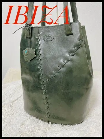 [새상품급] IBIZA 이비자 가죽 토트백 숄더 그린 토끼 참