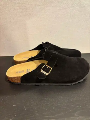BIRKENSTOCK 보스턴 스웨이드 샌들 블랙 41