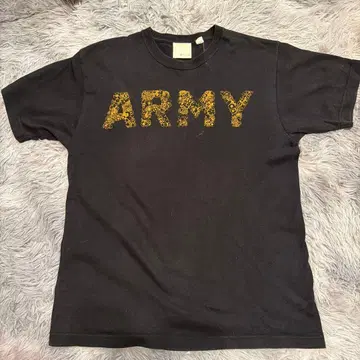 60s ARMY 로고 프린트 티셔츠 블랙 레어
