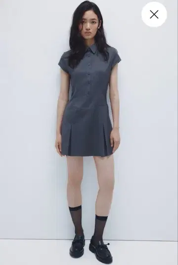 H&M 폴로 셔츠 원피스 다크 그레이 반팔