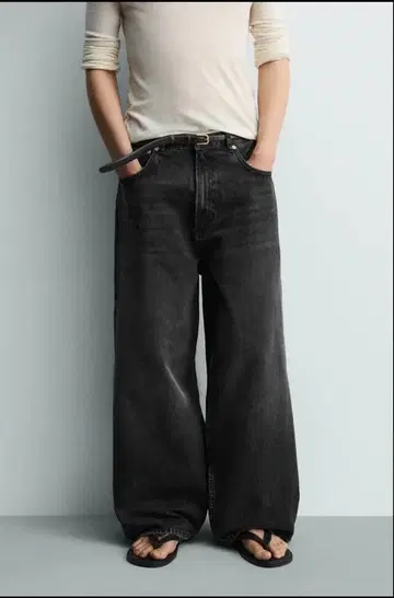 zara 배기 핏 데님 팬츠