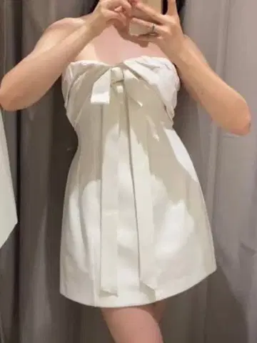 ZARA 베어탑 원피스 화이트 S 사이즈