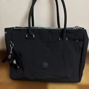 Kipling 토트백 블랙 몽키 참 포함