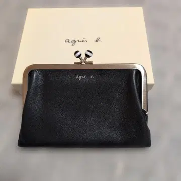 agnes b. 이단 접이식 지갑 가마구치 블랙