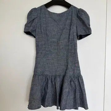 미사용 택 포함 ZARA 퍼프 슬리브 원피스 데님 M 사이즈