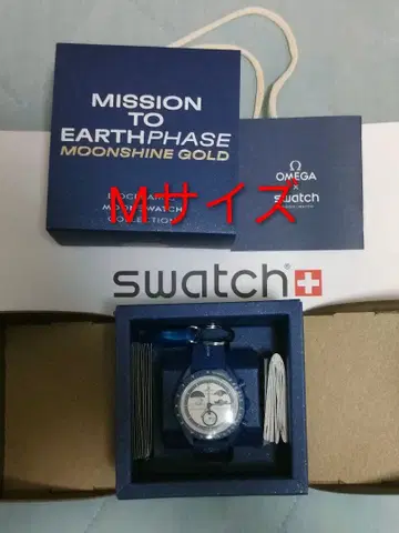 M 사이즈 Swatch OMEGA Snoopy Mooshine Gold