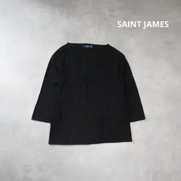 SAINT JAMES / 블랙 티셔츠 프랑스제 9부 소매