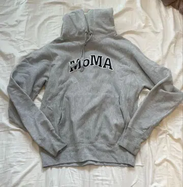 Champion MoMA reverse weave 로고 후드티 그레이