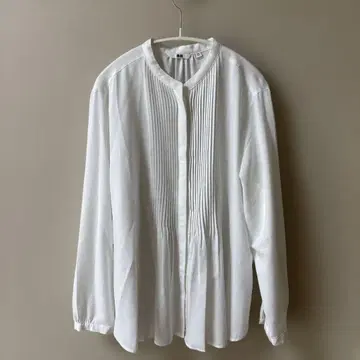 새상품급 UNIQLO 긴팔 핀턱 블라우스 화이트 XXL