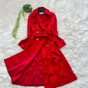 아쿠아 스큐텀 트렌치코트 레드 벨트 롱