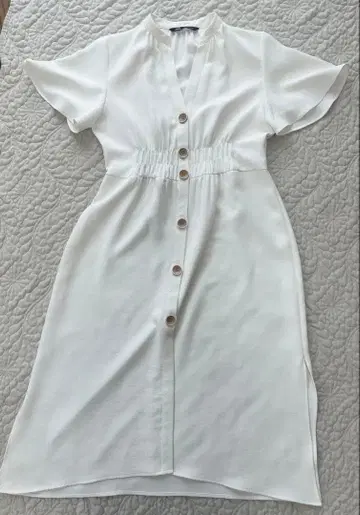 ZARA 화이트 반팔 원피스