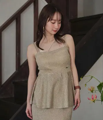 스팽글 페플럼 뷔스티에 셋업