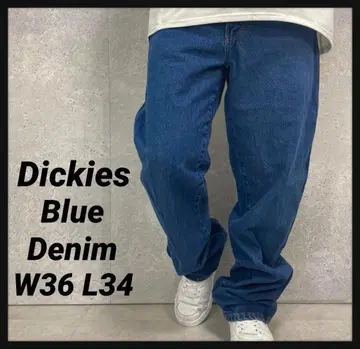 디키즈 블루 데님 스트레이트 청바지 W36 L34