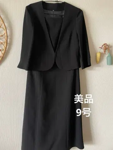 9호 레이어드 스타일 봄/여름용 블랙 포멀 원피스 관혼상제 상복 자켓