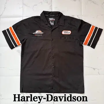 US 구제 빈티지 Harley-Davidson 레이싱 워크 셔츠