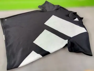 [ M 사이즈 ] adidas 아디다스 반팔 모크넥 셔츠 블랙