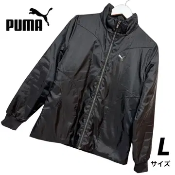 PUMA 나일론 자켓 L 사이즈 블랙 집업 로고 블루종