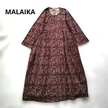 MALAIKA 마라이카 코튼 린넨 페이즐리 무늬 긴팔 셔츠 원피스