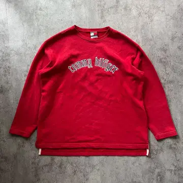 레어 90s USA제 타미힐피거 자수 로고 맨투맨 빨간색 L 구제 의류