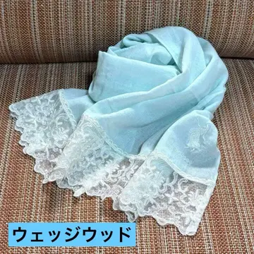 WEDGWOOD 스톨 라이트 블루 레이스 자수