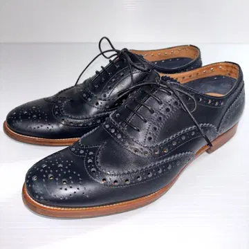 새상품급 Church's 윙 칩 풀 브로그 네이비 23.0cm