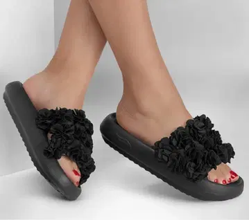 SKECHERS Arch Fit 샌들 블랙 꽃 모티브 26cm