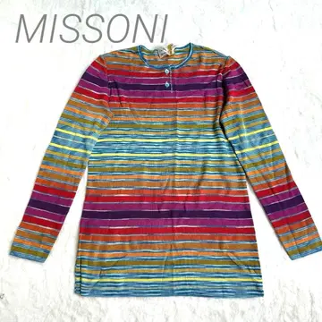미쏘니 MISSONI 니트 상의 이탈리아제 멀티 컬러