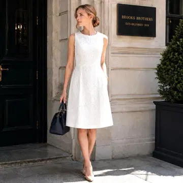 BROOKS BROTHERS 원피스 플라워 레이스 슬리브리스 고급