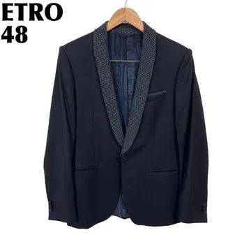[ 새상품급 ] ETRO 테일러드 자켓 48 네이비 안감 페이즐리