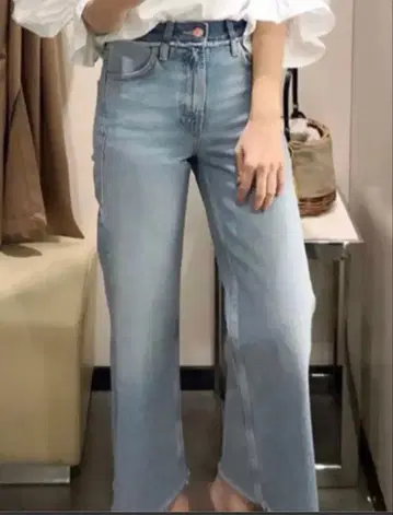 자라 웨스트 프린지 데님 38