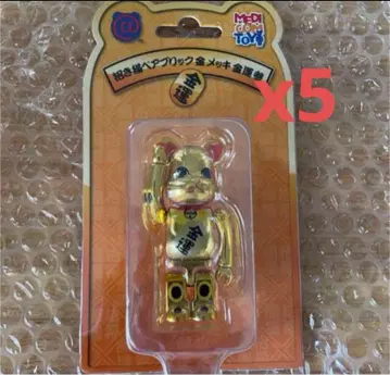 무료배송 BE@RBRICK 마네키네코 금전운 금 도금 삼 100% 5개