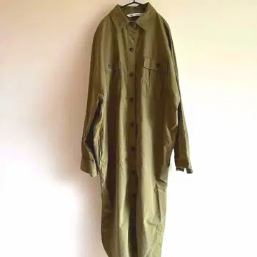 ZARA 롱 셔츠 원피스 카키 베이지 자라