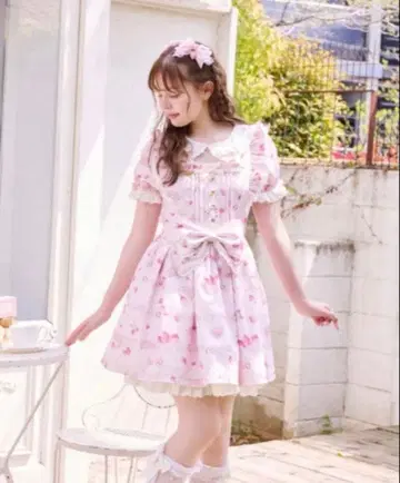 LIZLISA Creamy Berry 패턴 원피스 핑크