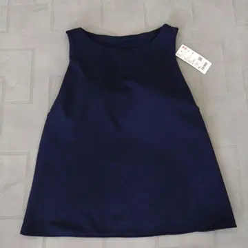 유니클로 크레이프 저리 보트넥 브라탑 네이비 XL 새상품