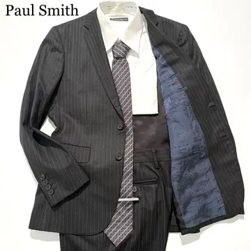 [컨디션 최상] Paul Smith 수트 스트라이프 세계 지도 블랙 S
