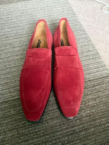 최종 가격 인하 BENTER SHOES 스웨이드 로퍼 레드 미사용 새상품