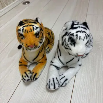 호랑이 화이트 타이거 봉제 인형 2체 세트