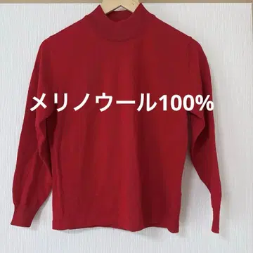 Ferrante 메리노울 100% 하이넥 니트 빨간색 이탈리아제 레드