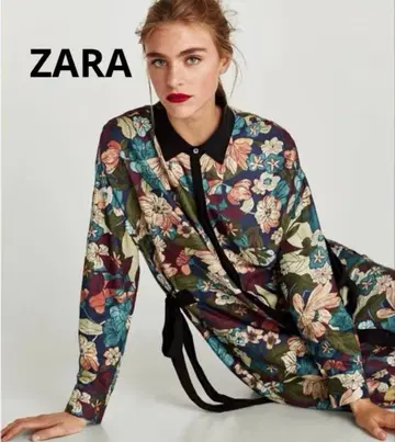 ZARA 꽃무늬 셔츠 원피스 긴팔